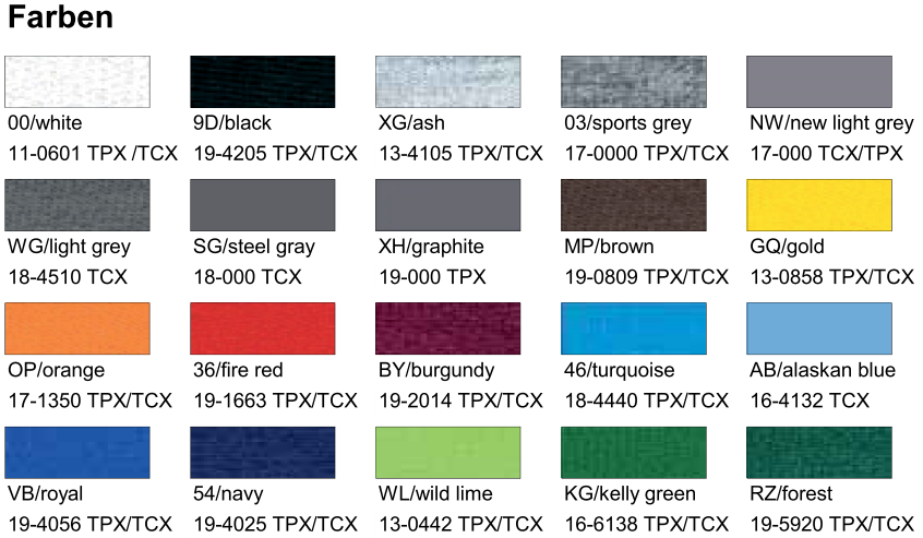 Textilfarben zum Poloshirt zum Besticken und Bedrucken lassen