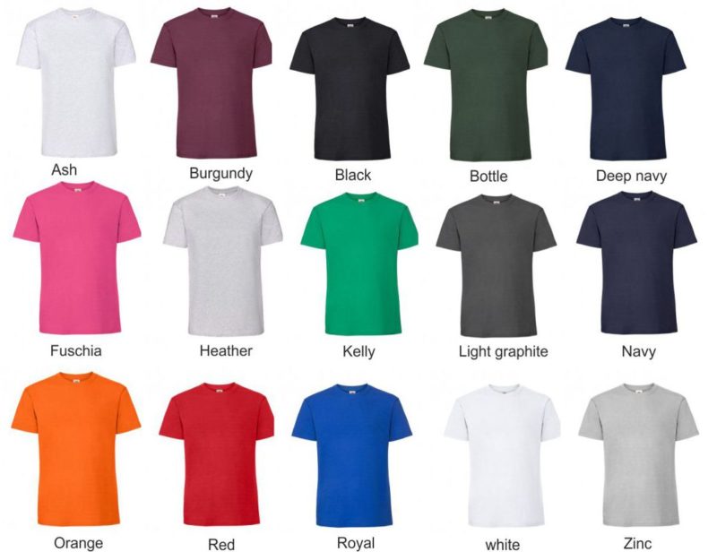 Textilfarben vom T-Shirt F185 Premium zum Bedrucken und Besticken