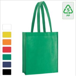 Einkaufstasche mit Bodenfalte mit Firmenlogo bedruckt