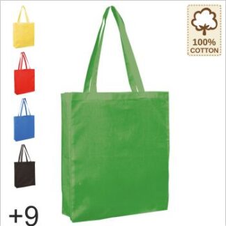 Werbetasche aus Baumwolle mit Bodenfalte für Werbeaufdruck