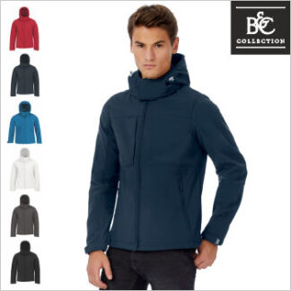 Logo drucken auf Softshell-Jacke mit Kapuze