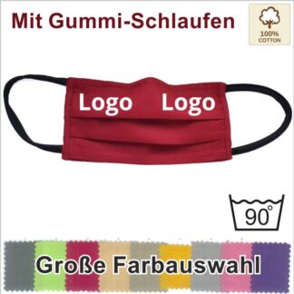 MAK10 Baumwoll Schutzmasken mit Gummi-Schlaufen