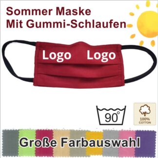 MAK10 Baumwoll Sommer Schutzmasken mit Gummi-Schlaufen