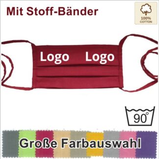 MAK20 Baumwoll Schutzmasken mit Stoffbänder