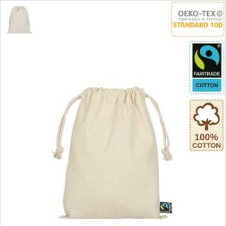 Fairtrade Zuziehbeutel mit Logo bedrucken z15x20ft Produkt