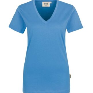 Hakro Damen T Shirt V Ausschnitt Malibu Blau