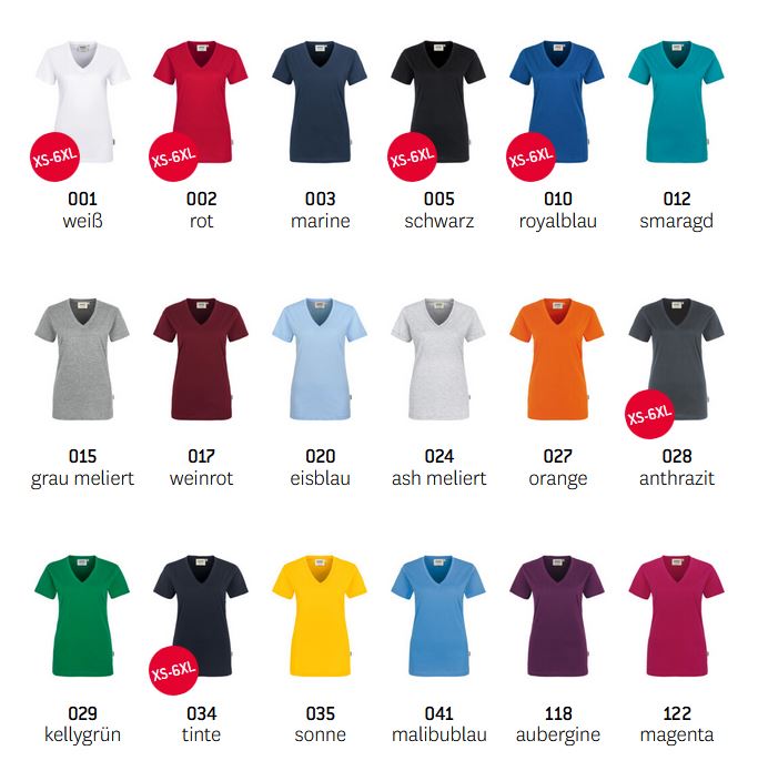 Hakro Damen T Shirt V Ausschnitt alle Farben